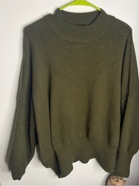 Altar'd State Olive Green Ribbed Turtleneck Sweater